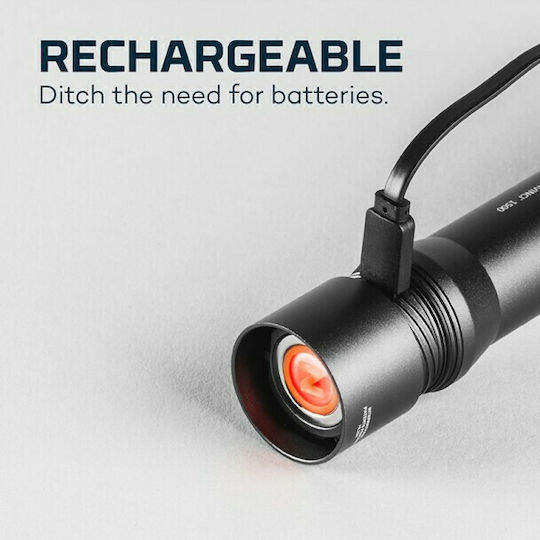 Nebo Rechargeable Flashlight LED IP67 with Maximum Brightness 1500lm Davinci Silver