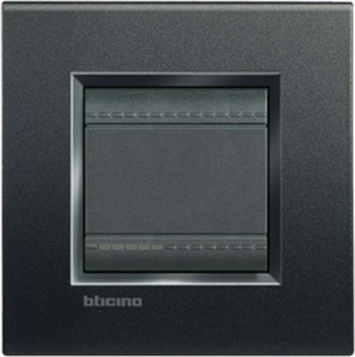 Legrand Bticino Living Light 1 Position 2 Elemente in Schwarz Farbe LNA4802AR