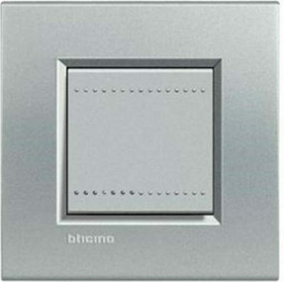 Legrand Bticino Living Light Vertical Switch Frame 1-Slot Silver 2 Στοιχείων LNA4802TE