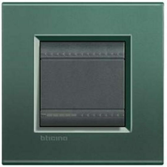 Legrand Bticino Living Light Switch Frame 1 Position Vertical Installation 2 Elements in Green Color LNA4802PK