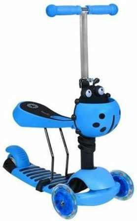Kinderroller Klappbar 3-Rad mit Sitz für 3+ Jahre Blau