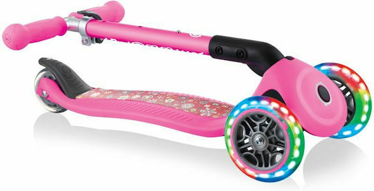 Globber Kids Scooter Foldable Junior Foldable Fantasy Lights 3-Wheel for 2+ Years Pink