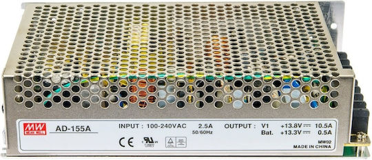 Mean Well AD155A Ρυθμιζόμενο Τροφοδοτικό LED Ισχύος 155W με Τάση Εξόδου 13.8V