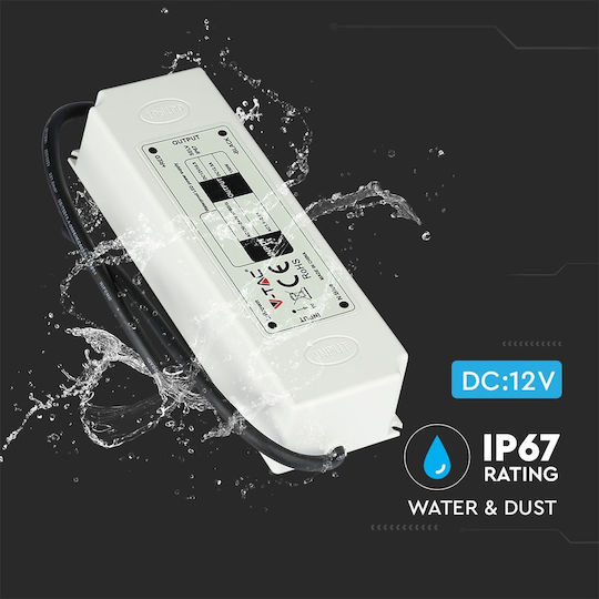 V-TAC Dimmable Τροφοδοτικό LED Στεγανό IP67 Ισχύος 60W με Τάση Εξόδου 12V