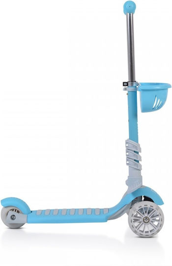 Moni Kids Scooter Bubblegum 3 in 1 3-Wheel with Seat for 3+ Years Blue