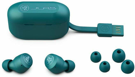 Jlab GO Air Pop In-Ear Bluetooth-Freisprecheinrichtung Kopfhörer mit Schweißresistenz und Ladeetui Teal