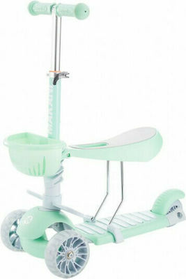 Kikka Boo Kids Scooter 4 in 1 BonBon Candy 3-Wheel with Seat for 3+ Years Candy Mint