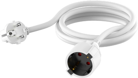 Evivak Extension Cable Cord 3 x 1.5mm²/5m White