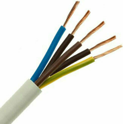 CHaralampidis Cabluri De Alimentare Cu Diametru Cablu 5x2.5mm² În Culoare Albă Lungime 1m Flexibil