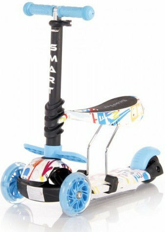 Lorelli Kids Scooter Foldable Smart 2021 3-Wheel with Seat for 3+ Years Blue