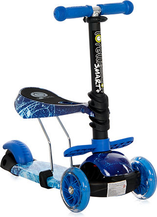 Lorelli Kids Scooter Foldable Smart Plus 2021 3-Wheel with Seat for 3+ Years Blue