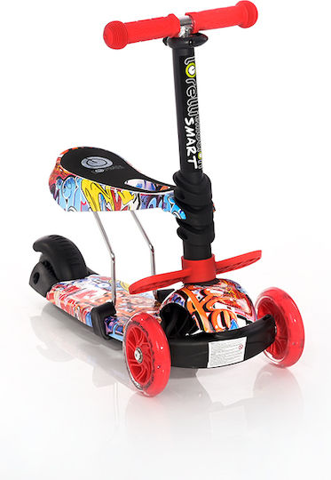 Lorelli Kids Scooter Foldable Smart 2021 3-Wheel with Seat for 3+ years Years Red