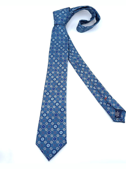 Legend Accessories Silk Men's Tie Printed Cyan