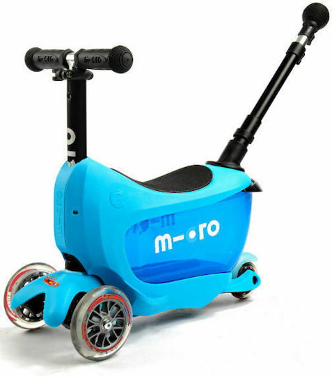 Micro Παιδικό Πατίνι Mini2Go Deluxe Plus Τρίτροχο με Κάθισμα για 1-5 Ετών Μπλε