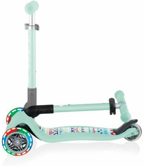 Globber Kids Foldable Scooter Junior Foldable Fantasy Lights 3-Wheel for 2+ Years Turquoise