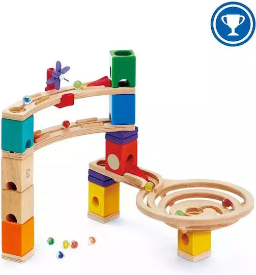 Hape Jucărie de Construcție din Lemn Quadrilla Marble Run pentru Copii 4+ ani+ Ani