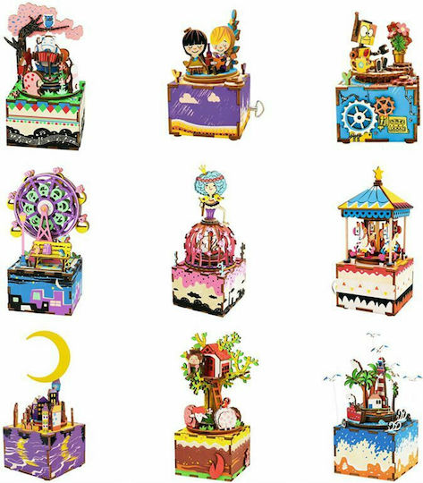 Robotime Wooden Construction Toy Diy Music Box Fishing Kitty for Children 8+ years old+ Years