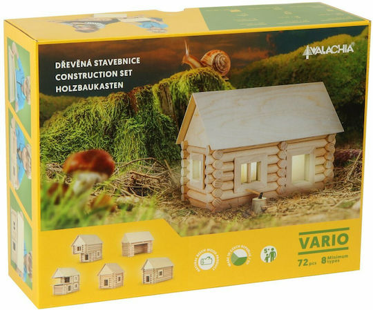 Walachia Wooden Construction Toy Vario 72 Parts Nr.20 for Children 5+ years+ Years