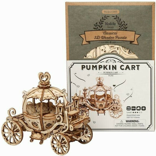 Robotime Παιχνίδι Κατασκευών Ξύλινo 3D Pumpkin Cart για Παιδιά 8+ Ετών
