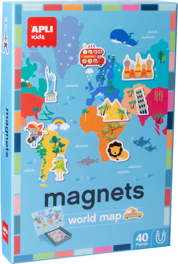 Apli Kids Μαγνητικό Παιχνίδι Κατασκευών World Map για Παιδιά 3+ Ετών AP-16494