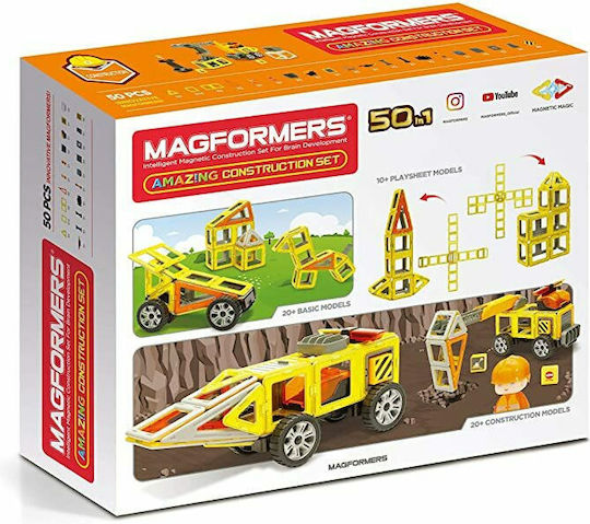 Magformers Μαγνητικό Παιχνίδι Κατασκευών Amazing Construction Set για Παιδιά 3+ Ετών 717004