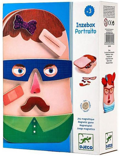 Djeco Magnetic Construction Toy Face Compositions with Wooden Magnets for Children 3+ Years