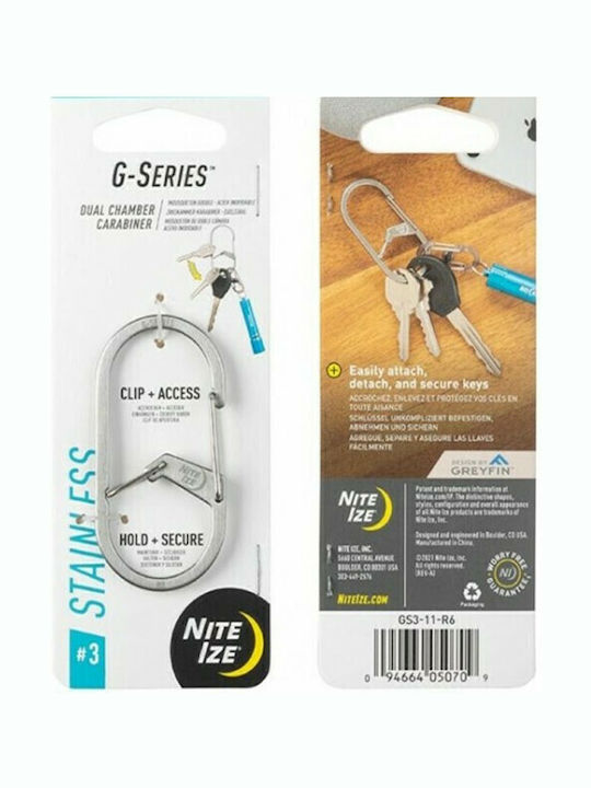 Niteize Μπρελόκ G-Series Μεταλλικό Ασημί