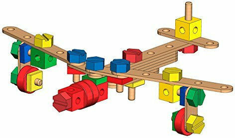 Melissa & Doug Wooden Construction Toy Construction Building Set in a Box for Children 4+ years old+ Years