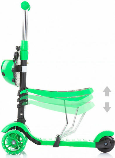 Chipolino Scuter Copii Kiddy Evo LED 3 Roți Cu Scaun Pentru 3+ Ani Verde