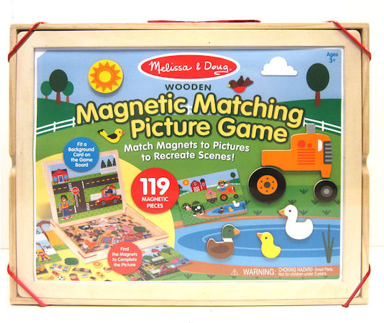 Melissa & Doug Μαγνητικό Παιχνίδι Κατασκευών Wooden Matching Picture Game