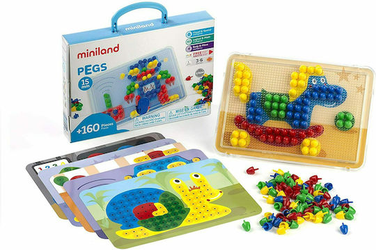 Miniland Παιχνίδι Κατασκευών Πλαστικό Suitcase 160 Pegs για Παιδιά 3+ Ετών