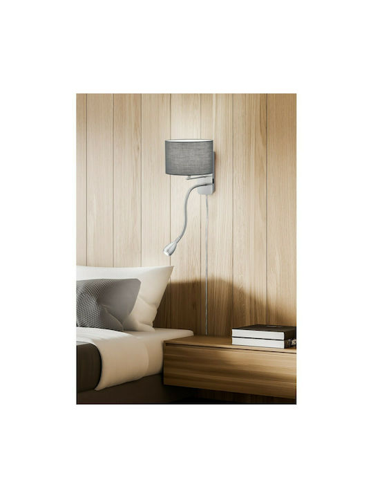 Trio Lighting Hotel Модерен Осветително тяло За стена с фасунга E14 и ключ Сив 20x23.5см.