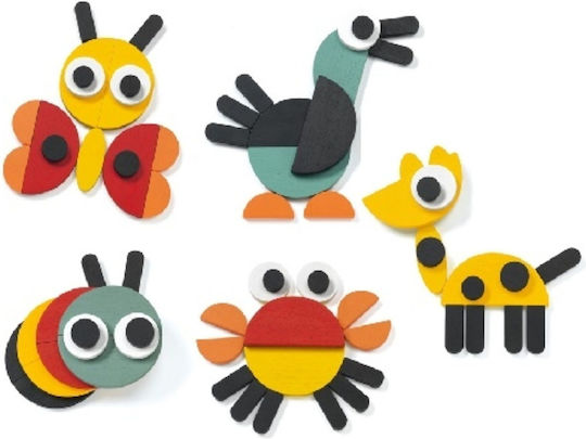 Djeco Wooden Construction Toy Blocks Animals for Children 3+ years+ Years