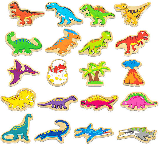 Viga Toys Viga Toys Magnetic Construction Toy Wooden Dinosaur Magnets 20 pcs for Children 4+ Years