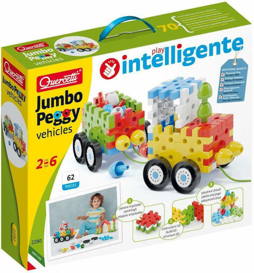 Quercetti Παιχνίδι Κατασκευών Πλαστικό Jumbo Peggy για Παιδιά 2+ Ετών