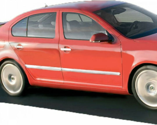 S-dizayn Skoda Octavia 5 4d Προστατευτικά για Πόρτες Αυτοκινήτου Διακοσμητική Φάσα Πόρτας Χρωμίου 4Τεμ 4τμχ Ασημί