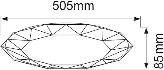 Vivalux Jewel Πλαφονιέρα Οροφής 50.5εκ. Λευκή με Ενσωματωμένο LED και Τηλεχειριστήριο