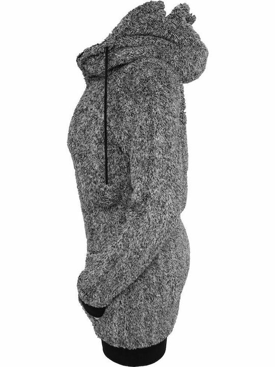 Long Women's Cardigan with Zipper Black/White