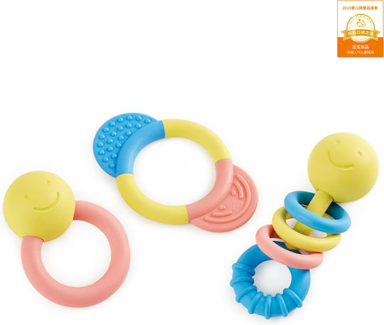 Hape Μασητική Κουδουνίστρα Οδοντοφυΐας από Σιλικόνη για 0 m+ 3τμχ