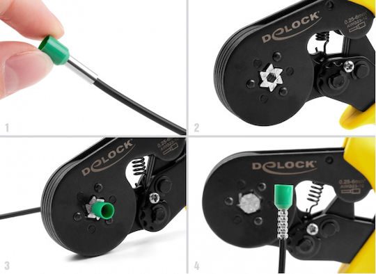 DeLock 10 23 AWG Αυτορυθμιζόμενη Πρέσα Ακροδεκτών Διατομής 0.25 - 6mm²