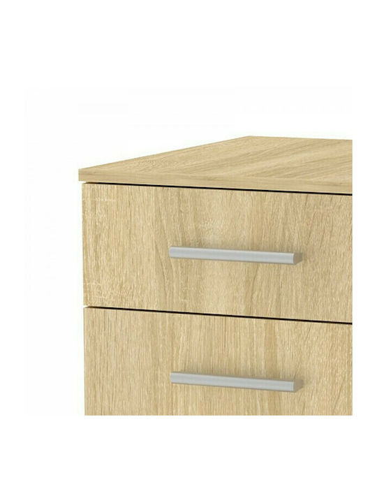 Luke Office Storage Chipboard Drawer with Wheels & 3 Drawers Sonoma L40xW48.5xH53.5cm