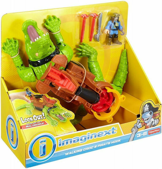 Action-Figur Imaginext Krokodil Monster & Pirat mit Zubehör für 3+ Jahre alt Jahre 28cm.