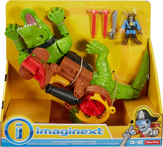 Action-Figur Imaginext Krokodil Monster & Pirat mit Zubehör für 3+ Jahre alt Jahre 28cm.