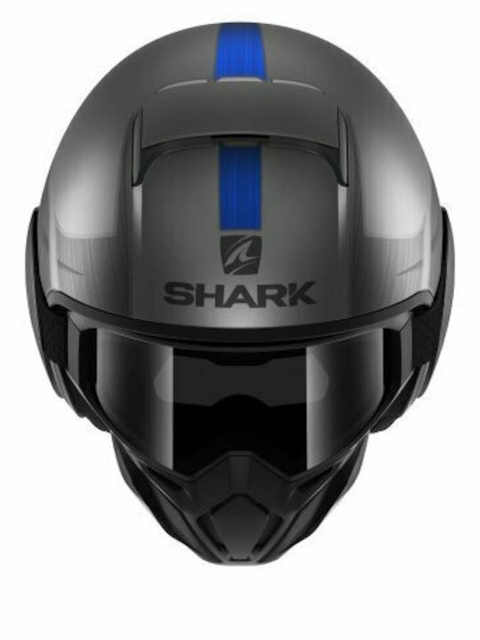 Shark Street-Drak Tribute Jet Helmet ECE 22.05 Mat / Anthracite Chrom Blue HE3325E
