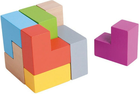 iwood 3D Cube Wooden Building Blocks for Age 3+ 8 Pieces