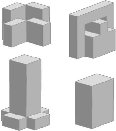 iwood 3D Cube Wooden Building Blocks for Age 3+ 8 Pieces
