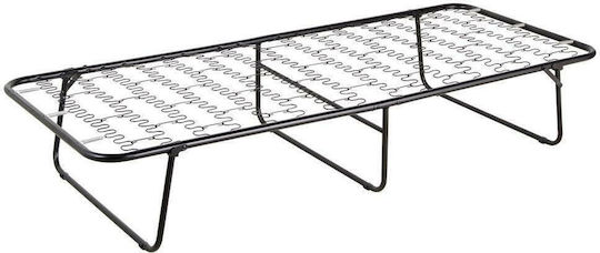 Pat Pliant Cu Saltea 5cm Simplu Negru 192x79x38cm