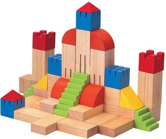 Plan Toys Cuburi De Construit Creative Blocks Din Lemn Pentru 1.5+ Ani 35 Bucăți