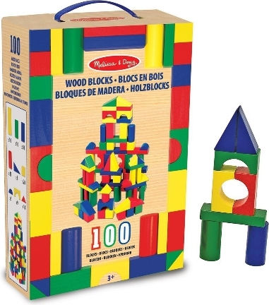 Melissa & Doug Τουβλάκια Ξύλινα για 3+ Ετών 100τμχ