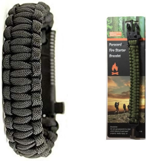 Survival Bracelet With Whistle Compass Knife & Green Rope